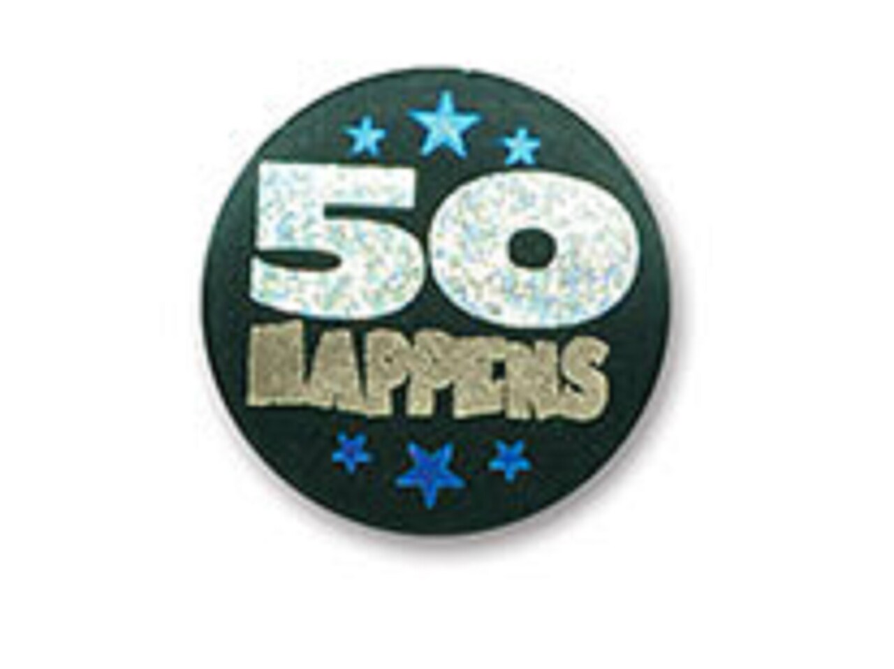 Beistle Pack of 6 Birthday Themed "50 Happens" Satin Button Costume Accessories 2"